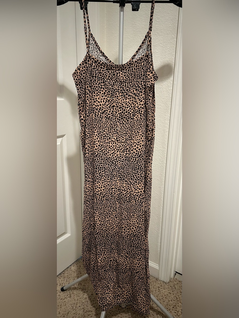 Jenni Kayne Beige and Black Leopard Maxi Slip Dress - Picture 3 of 4